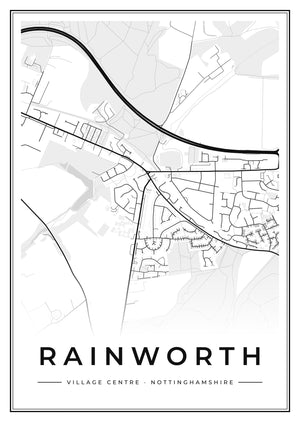 Rainworth Village Centre Street Map Poster