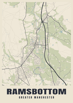 Ramsbottom Street Map Poster