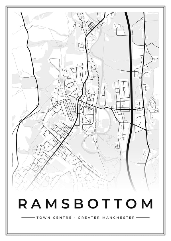 Ramsbottom Town Centre Street Map Poster