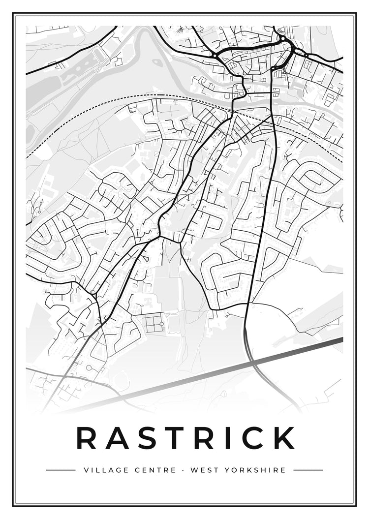 Rastrick Village Centre Street Map Poster