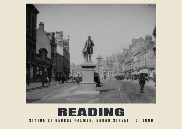 Statue of George Palmer, Broad Street, Reading, c. 1890 Heritage Print