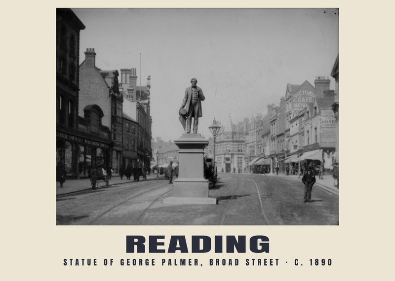 Statue of George Palmer, Broad Street, Reading, c. 1890 Heritage Print