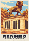The Maiwand Lion, Reading poster, Retro Railway style