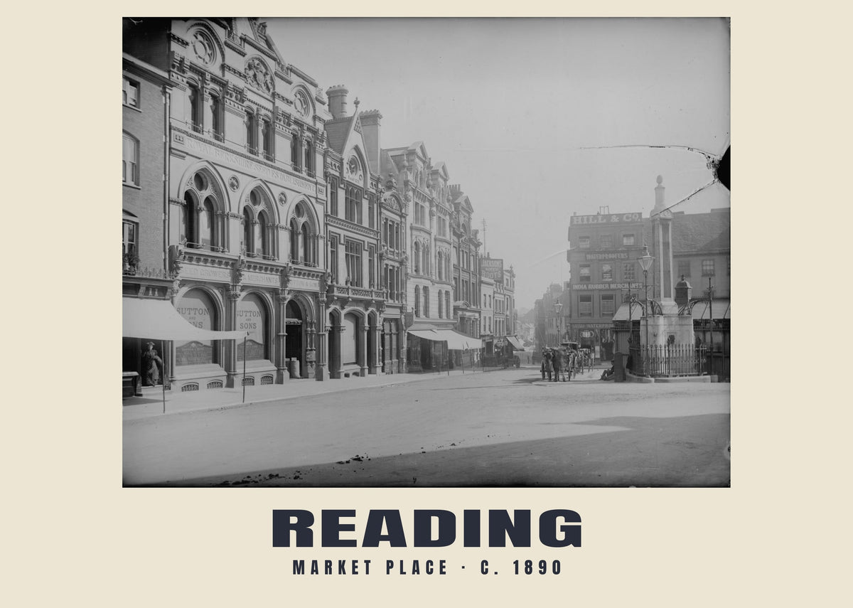 Market Place, Reading, c. 1890 heritage photograph