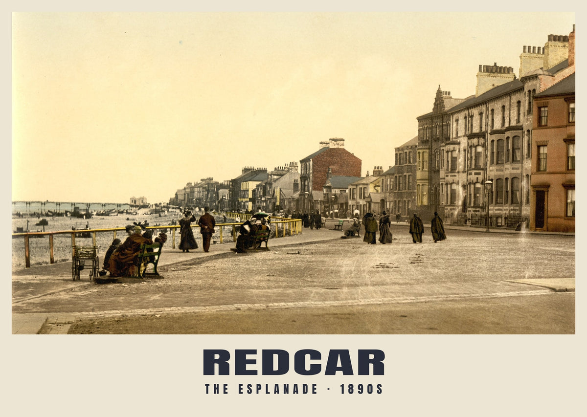 The Esplanade, Redcar, 1890s heritage photograph