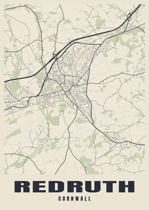 Redruth Street Map Poster