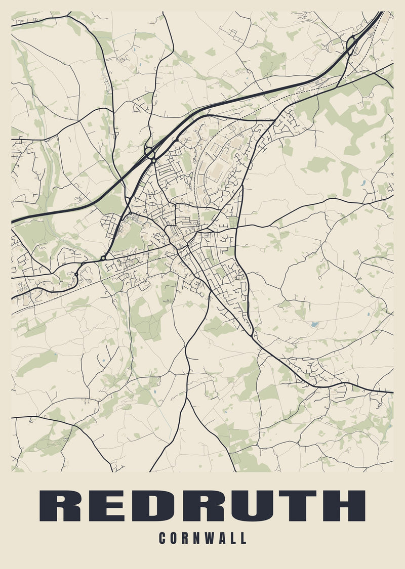 Redruth Street Map Poster