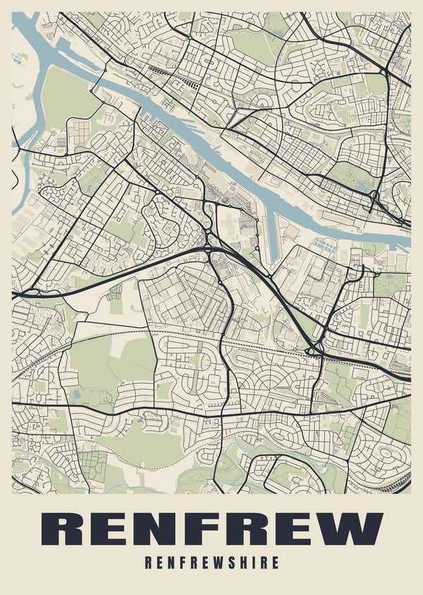 Renfrew Street Map Poster