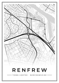 Street map poster of Renfrew town centre, Renfrewshire
