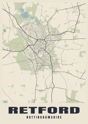 Retford Street Map Poster