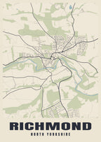 Street map poster of Richmond, North Yorkshire