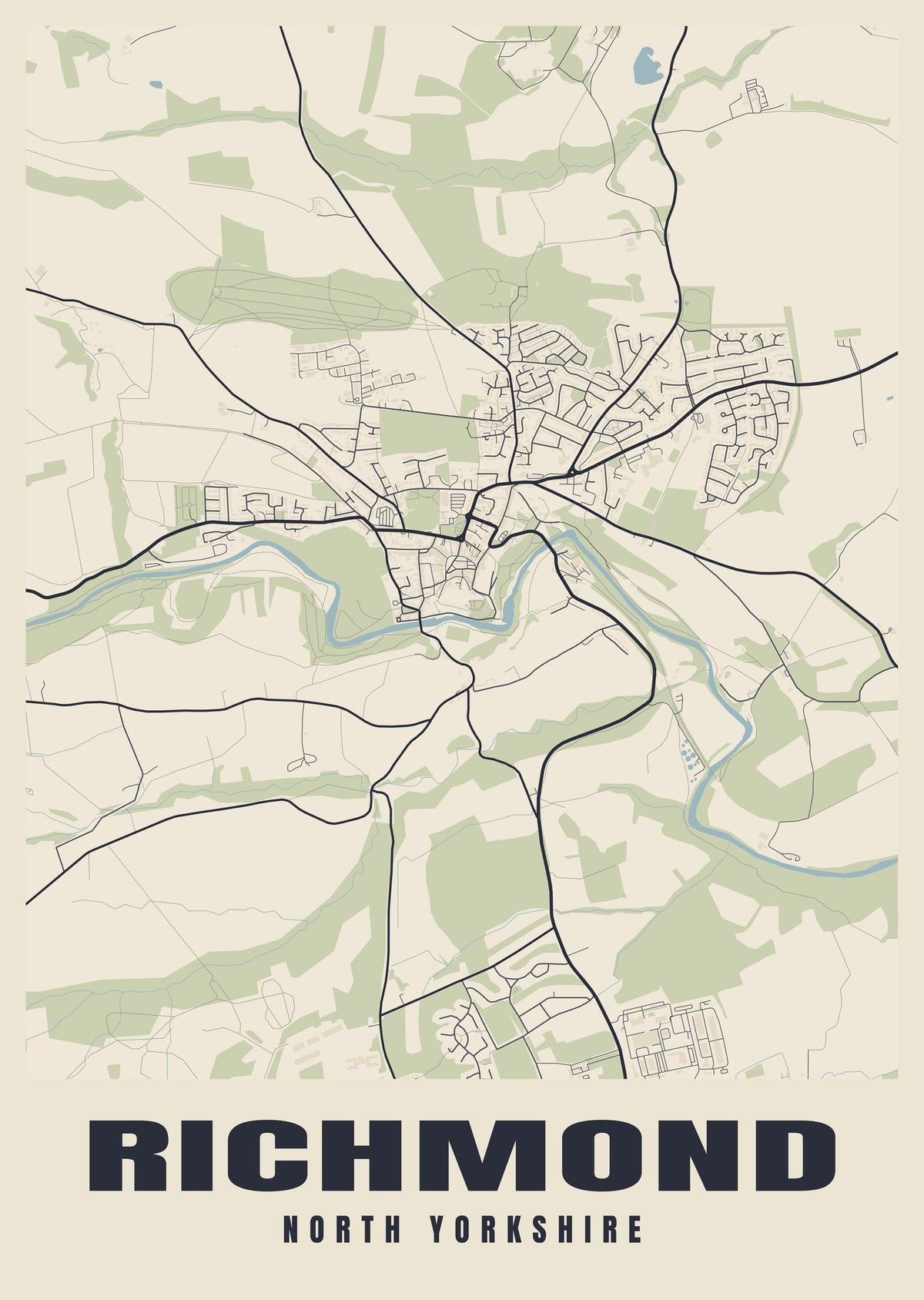 Street map poster of Richmond, North Yorkshire