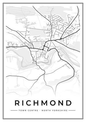 Richmond Town Centre Street Map Poster