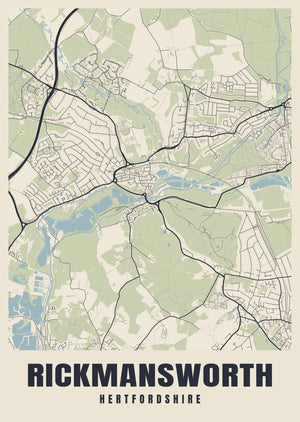 Rickmansworth Street Map Poster