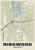 Street map poster of Ringwood, Hampshire