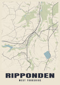 Street map poster of Ripponden, West Yorkshire