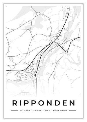 Ripponden Village Centre Street Map Poster