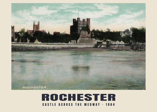Castle across the Medway, Rochester — 1904 · Historic photographic postcard print