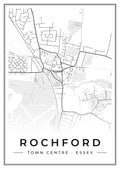 Street map poster of Rochford town centre, Essex