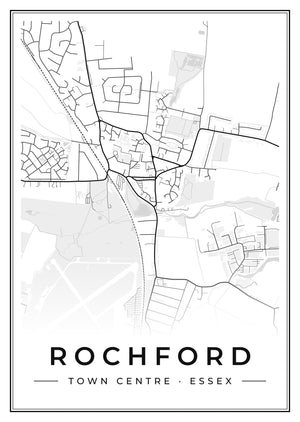 Rochford Town Centre Street Map Poster