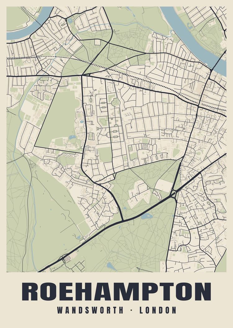 Roehampton Heritage Street Map Poster