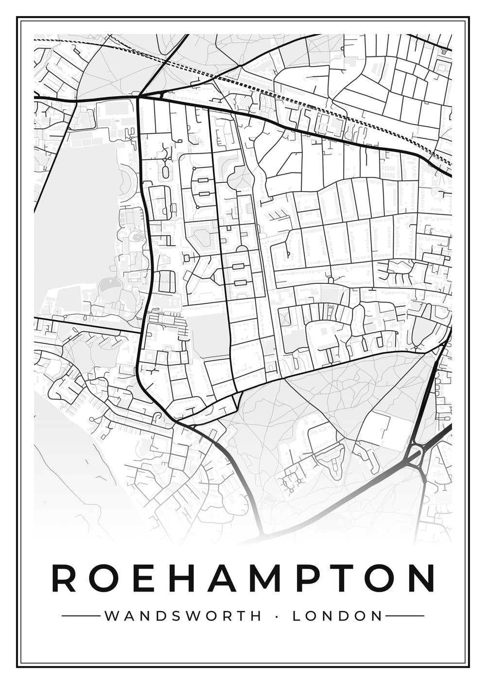 Roehampton Street Map Poster