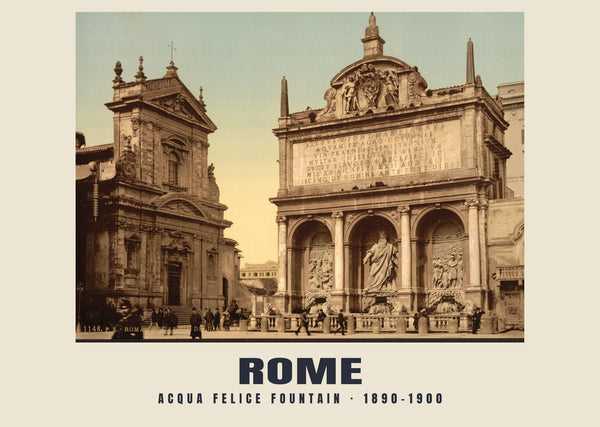 Acqua Felice Fountain, Rome — 1890–1900 · Vintage photochrom print