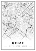 Street map poster of Rome city centre, Lazio