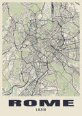 Street map poster of Rome, Lazio