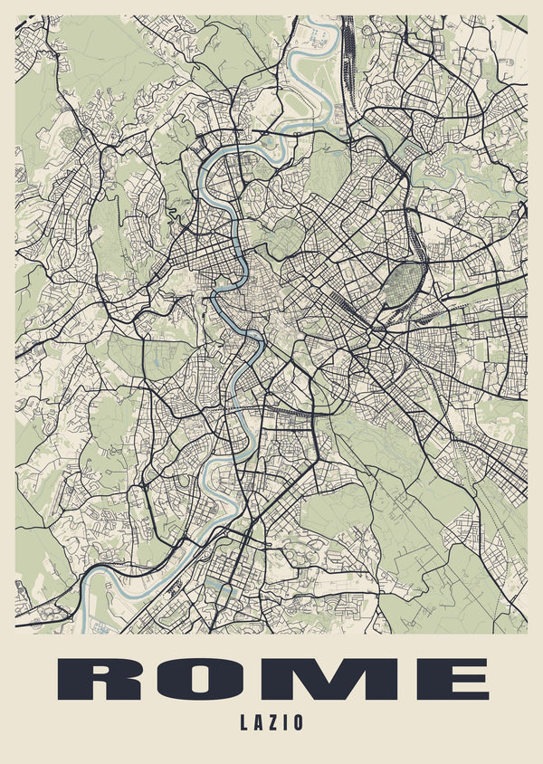 Rome Street Map Poster