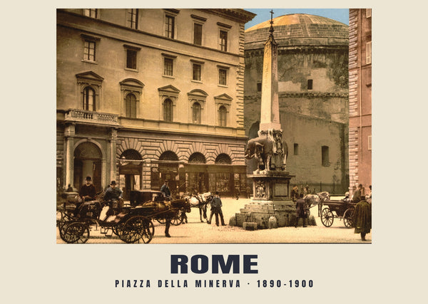 Piazza della Minerva, Rome — 1890–1900 · Vintage photochrom print