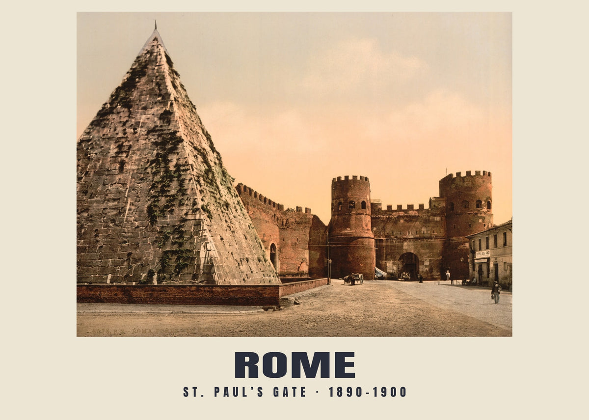 St. Paul’s Gate, Rome, 1890–1900 heritage photograph