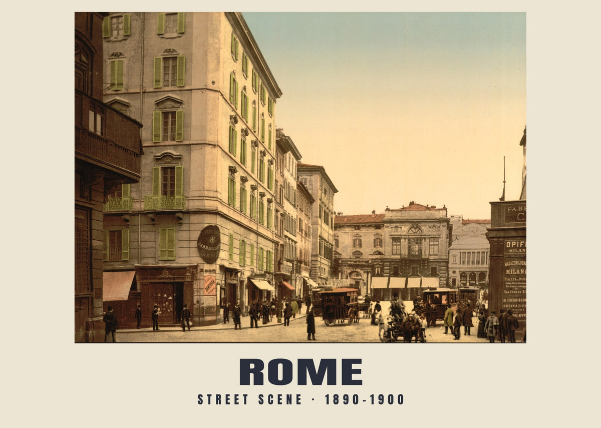 Street Scene, Rome, 1890–1900 heritage photograph