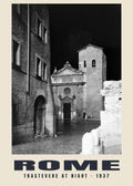 Trastevere at Night, Rome, 1937 heritage photograph