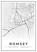 Street map poster of Romsey town centre, Hampshire