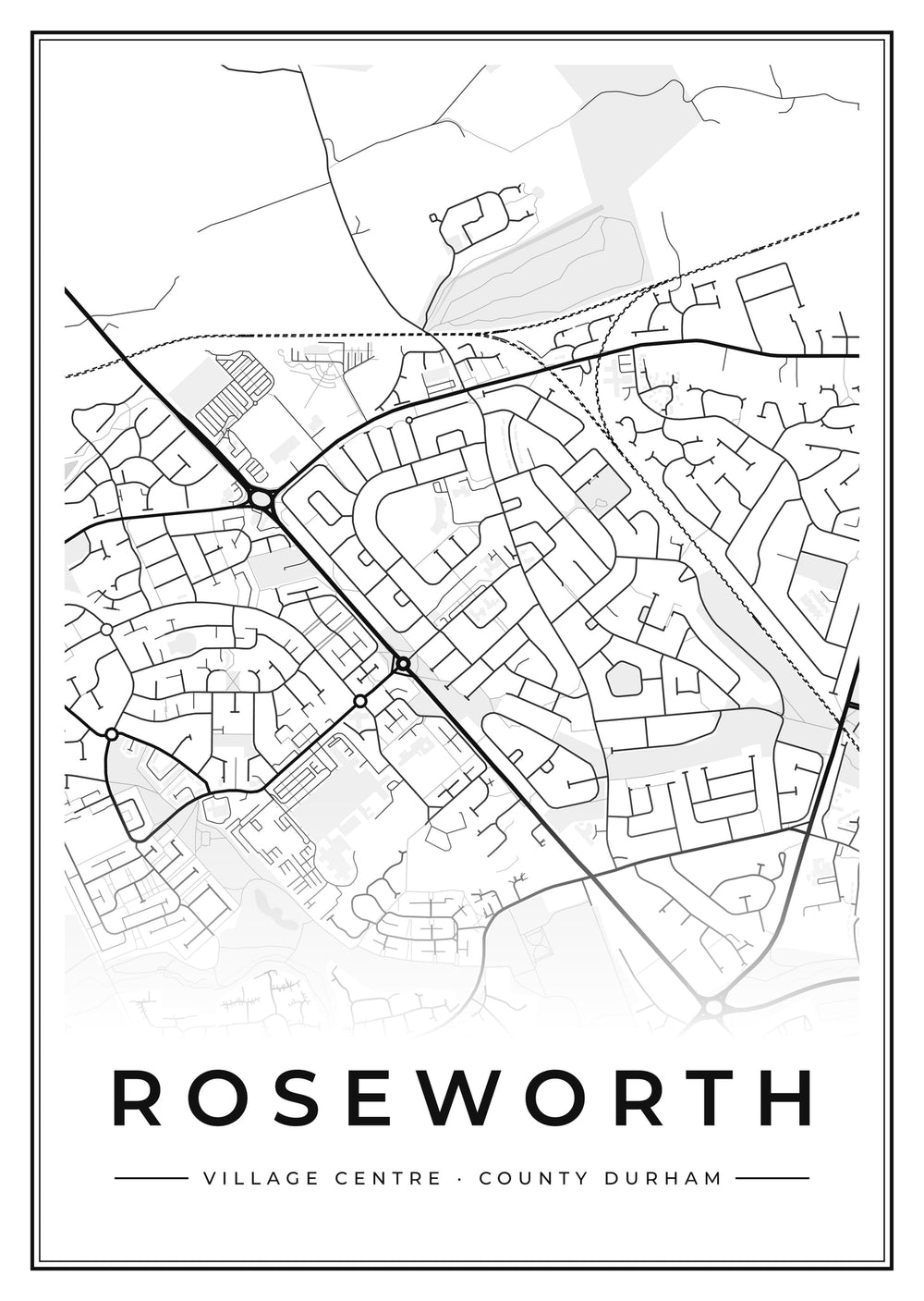 Roseworth Village Centre Street Map Poster