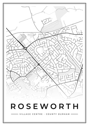 Roseworth Village Centre Street Map Poster
