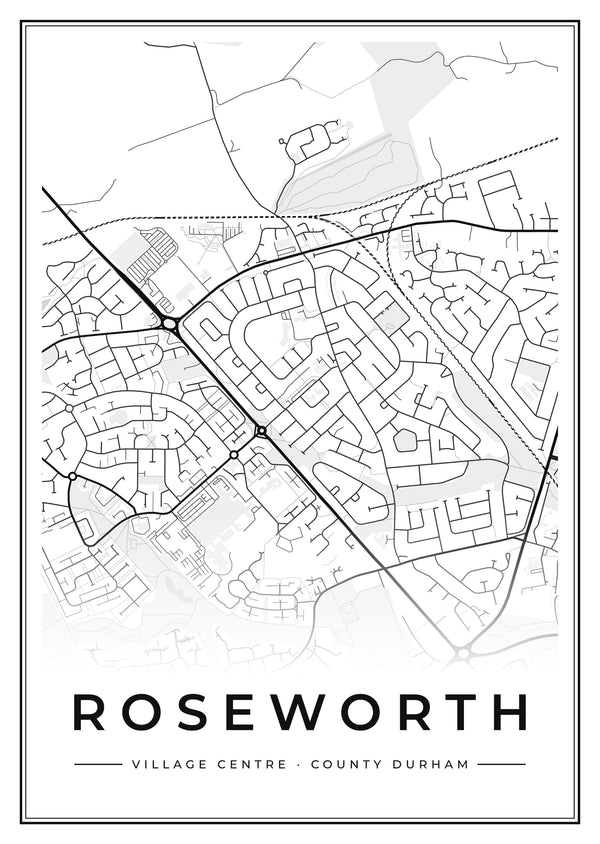 Roseworth Village Centre Street Map Poster