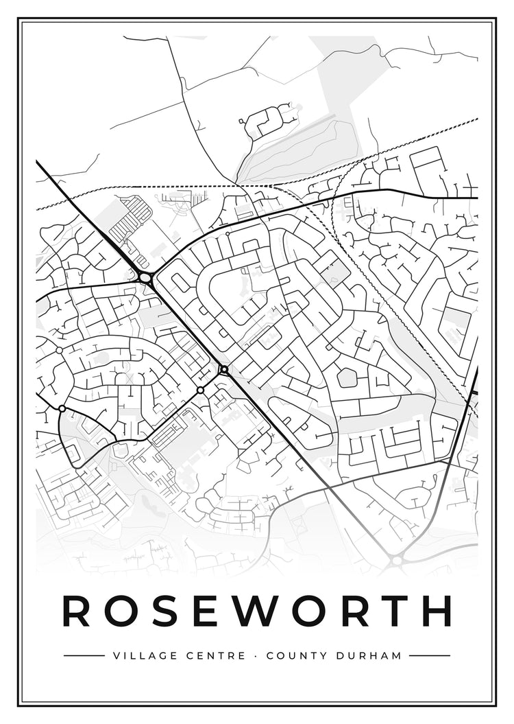 Roseworth Village Centre Street Map Poster