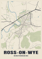 Street map poster of Ross-on-Wye, Herefordshire
