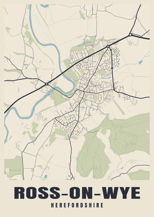 Ross-on-Wye Street Map Poster