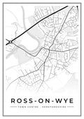 Street map poster of Ross-on-Wye town centre, Herefordshire