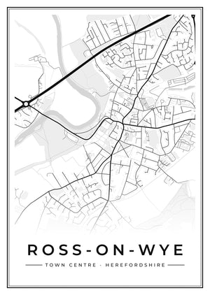 Ross-on-Wye Town Centre Street Map Poster