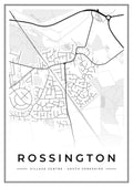 Street map poster of Rossington village centre, South Yorkshire