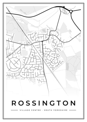Rossington Village Centre Street Map Poster