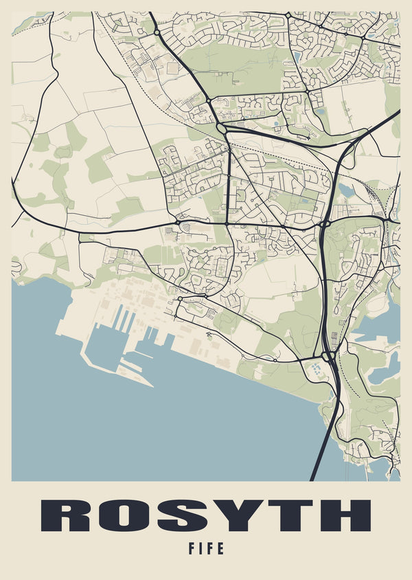 Rosyth Street Map Poster
