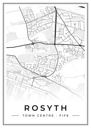 Rosyth Town Centre Street Map Poster