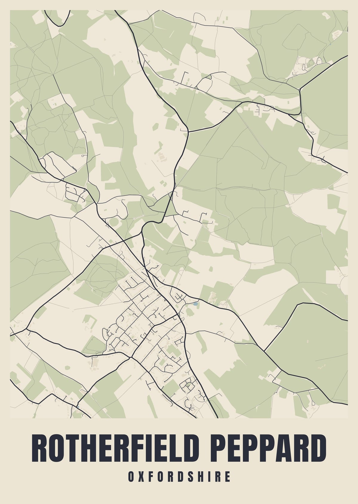 Street map poster of Rotherfield Peppard, Oxfordshire