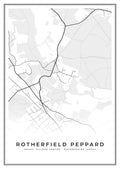 Street map poster of Rotherfield Peppard village centre, Oxfordshire