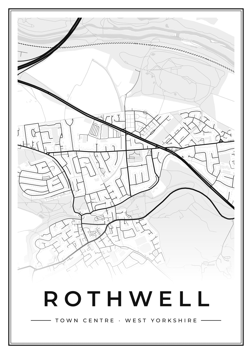 Rothwell Town Centre Street Map Poster